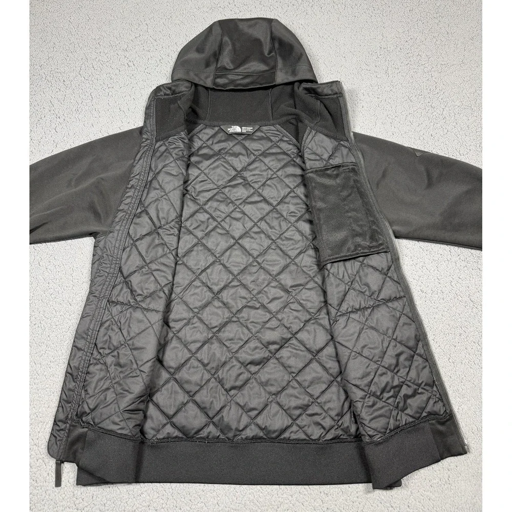 The‎ North Face Jacket Mens Medium Quilted Hooded Softshell Full Zip NF0A37ON